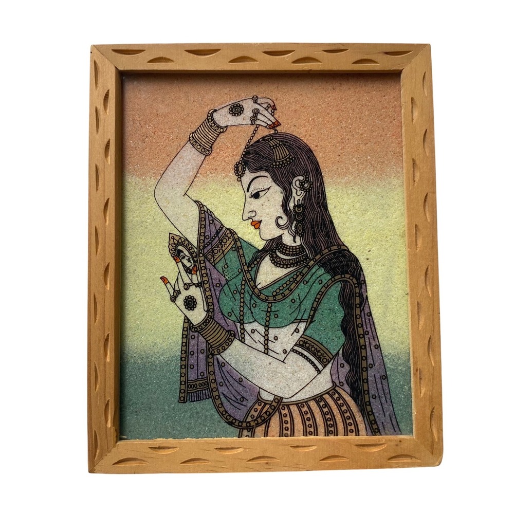The Bombay Store Jewelry Box Small Wood Sand Art Indian Woman Trinket Keepsake